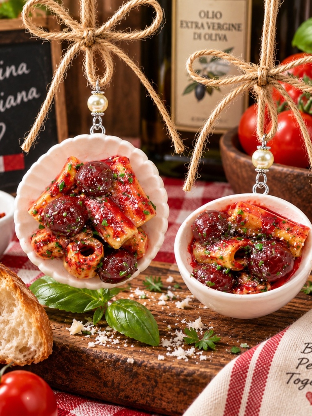 Rigatoni & Meatball Ornament – Handmade Italian Food Pasta Ornament